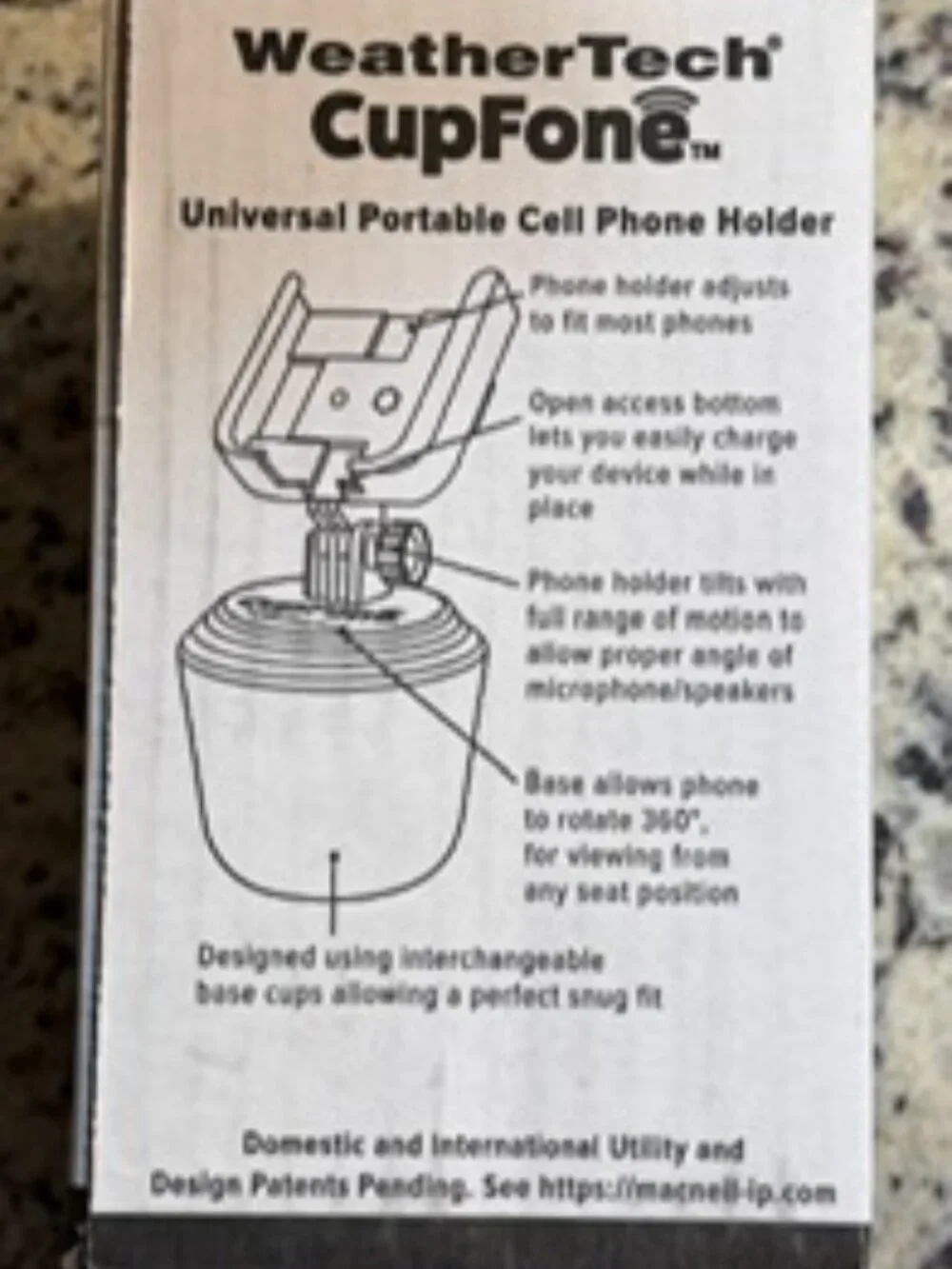 WeatherTech CupFone cell phone holder for vehicle
